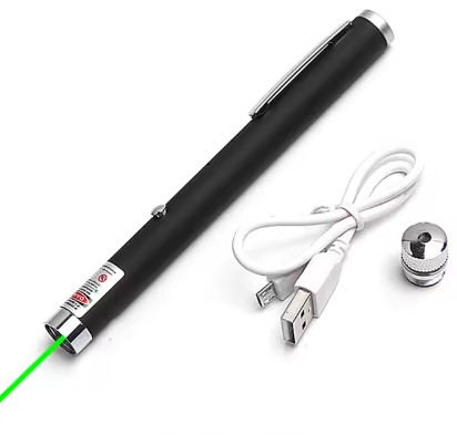 Green LASER LIGHT, Green Laser Pointer With Rechargeable Battery, Charger and Lock Key for teaching, astronomy, pets training, tour guide, classroom and business presentations, outdoor activities, travel