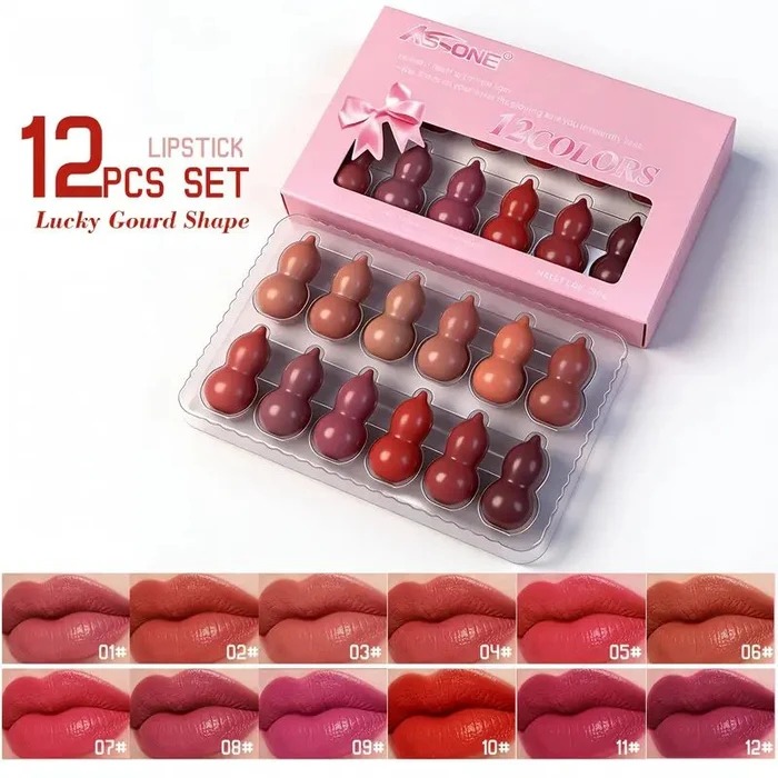 New Mini lipstick set, 18/12 colors, caramel matte velvet Candy, waterproof, long-lasting, Makeup lipstick For Girls
