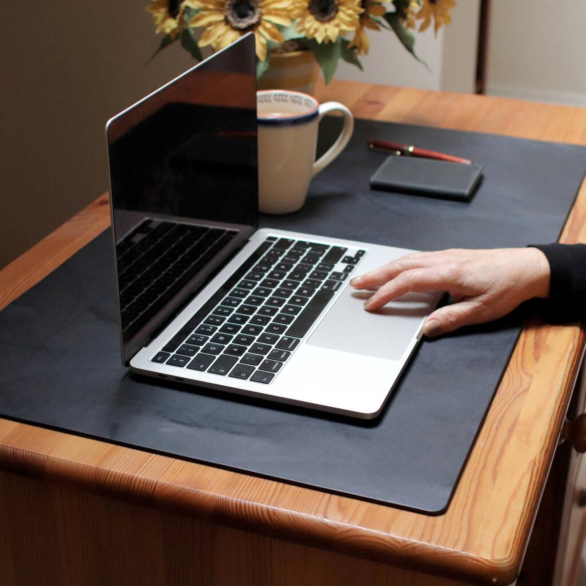 Laptop Matt 13x30 inches Large Mouse pad | Desk Matt, Computer Table Protector Matt | Multi use Synthetic Leather Matt| Large Mousepad