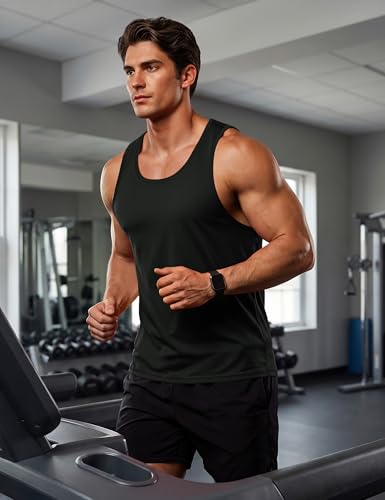 HUGE Pro Breeze Men's Gym Tank Top | Y-Back Quick Dry Performance Vest | UPF 50+ Sun Protection 4-Way Stretch Muscle Banyan | HUGE
