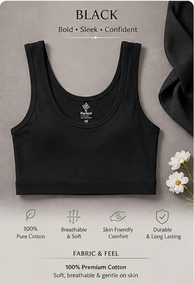 Pack of 6 | 3 | 1 Non Padded Cotton Half Camisole Half Shameez for Girls – Soft Stretch Breathable Crop Tank Bra | Teenagers Training Bra Biddies | Wireless Pull Over Comfort Vest (Free Size 28–34 Bust) Training Bra Biddies