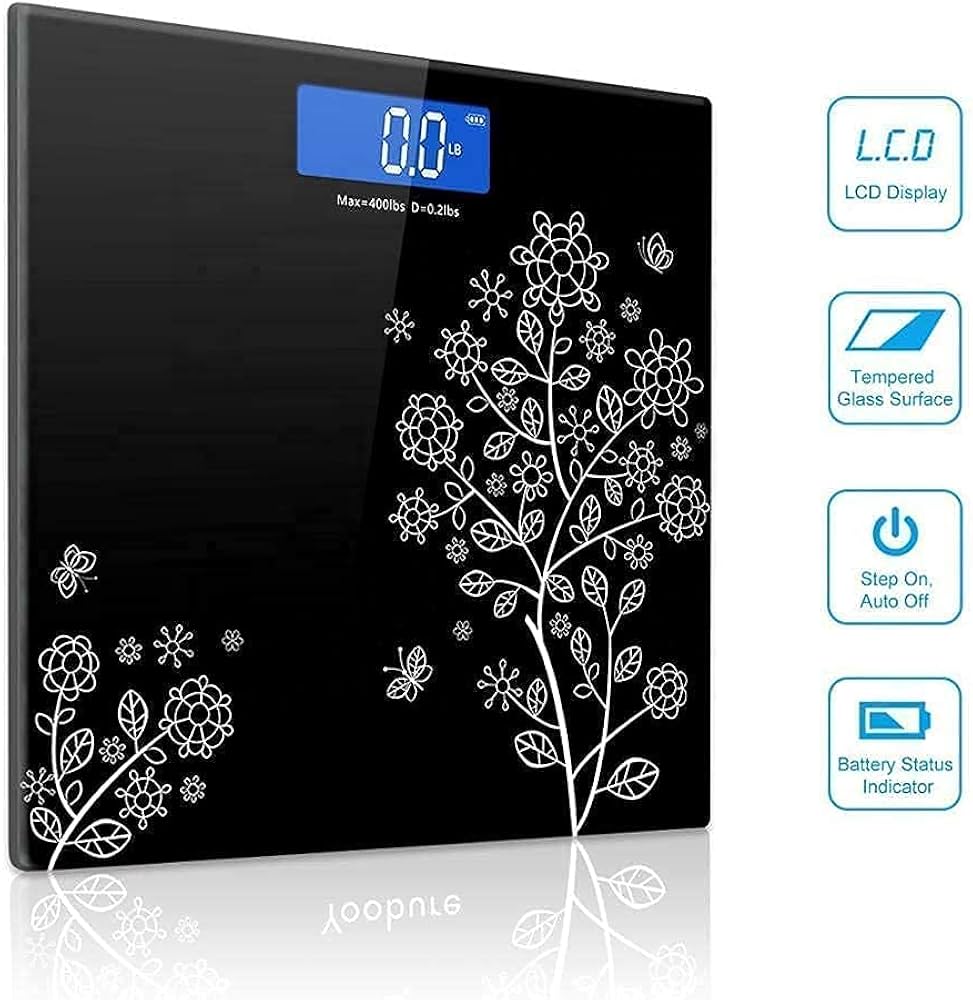 Tempered Glass Electronic Digital Body Weight Scale, Bathroom Scale 180 KG with LCD Display Weight Machine