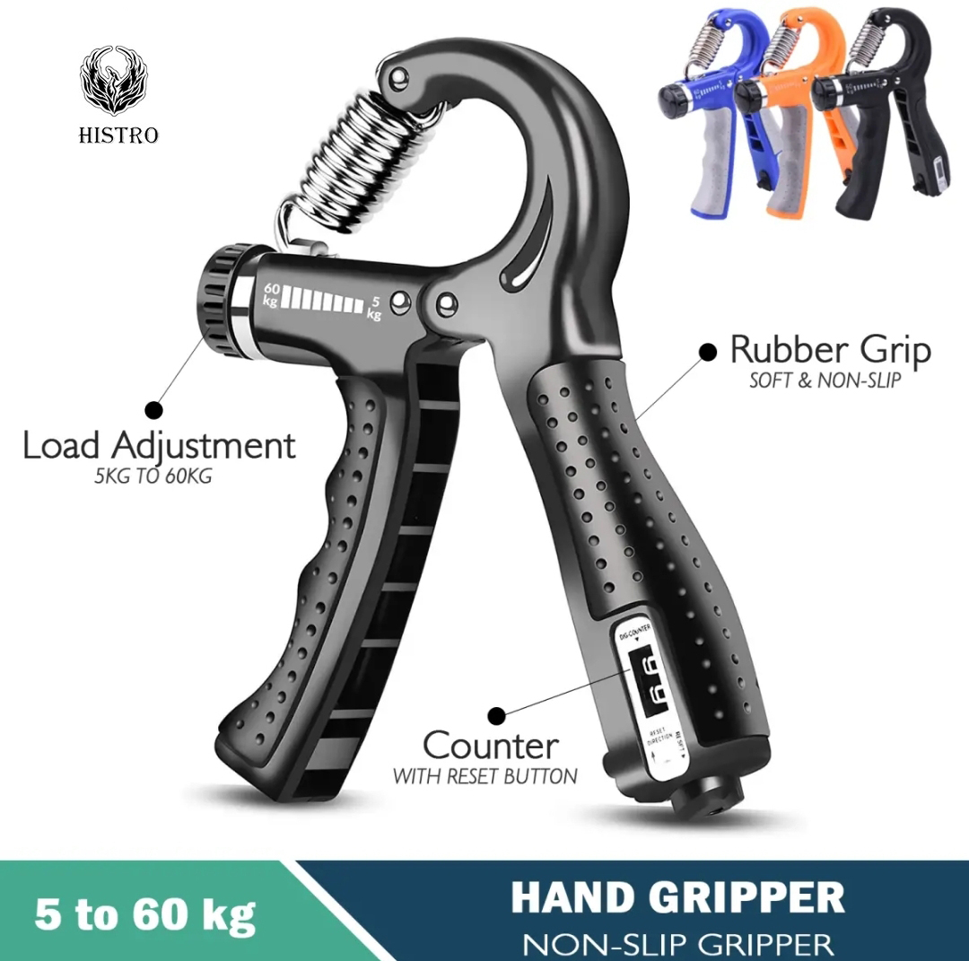 Histro Automatic Counting Hand Gripper Adjustable Resistance Automatic Counting Non-Slip Hand Grip Strength Trainer Fingers Wrist Forearm Exerciser Workout Gear Home Gym Exercise Equipment   Hand Gripper 5-60KG  Automatic  Non-Slip hand strengthen