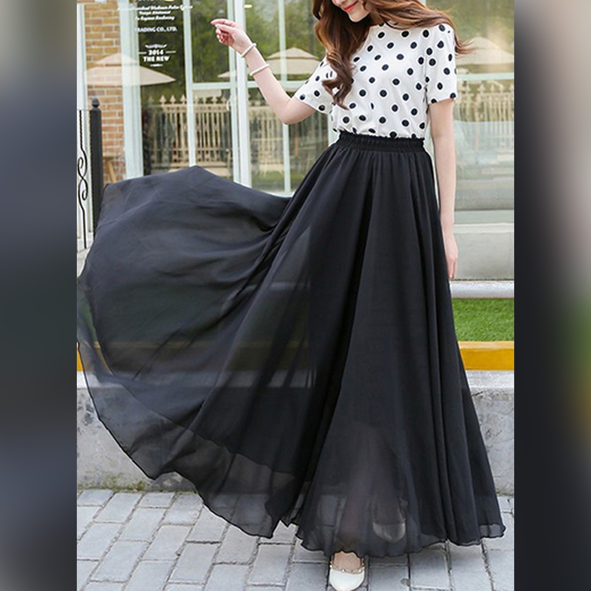black chiffon maxi