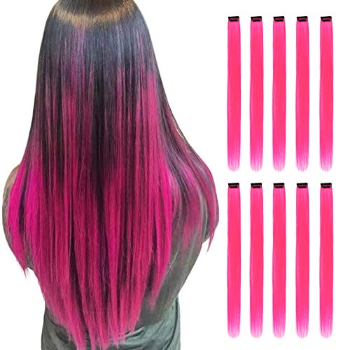 Hair Extension For Girls 5 Hair Mini Extension Hairpieces for Party Highlights Purple Blue