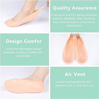 Silicone Gel Full Heel Protector Soft Socks For Hard Cracked, Dry Skin- One Pair