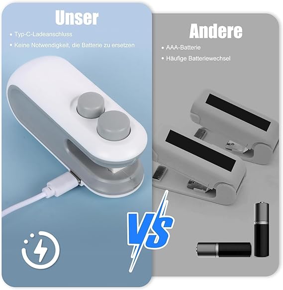 New Arrival Portable 2 in 1 Sealer and Cutter Rechargeable Sealing Machine, Handheld Packet Sealer for Food, Snacks, Chips, Fresh Storage, Plastic Bags Sealing Machine