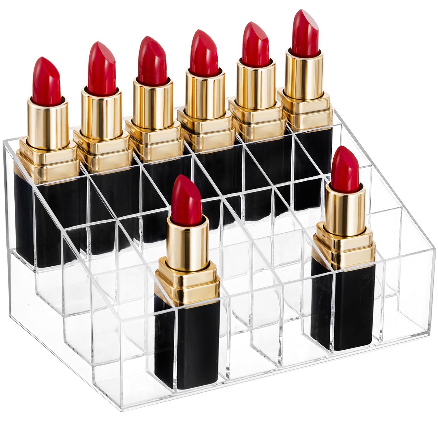 Lipstick Organizer 24 Grid Acrylic for Lipstick Holder Case Nail Paint