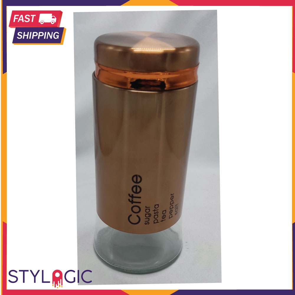 Storage Canisters Set With Tight Seal Stylish Glass Stainless
