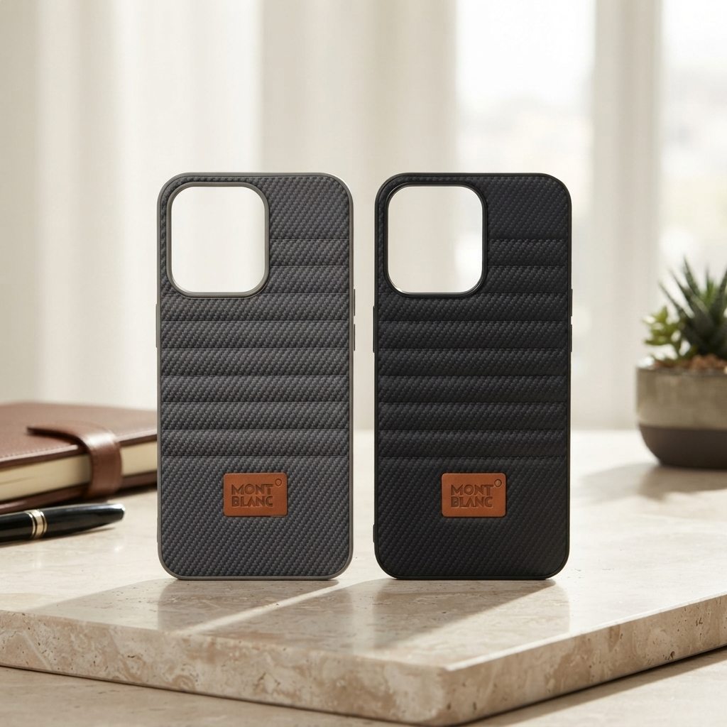 High Quality Oppo Reno 14 Elegant Leather Patch Mont Blanc Back Case For Oppo Reno 14 | Fast Delivery