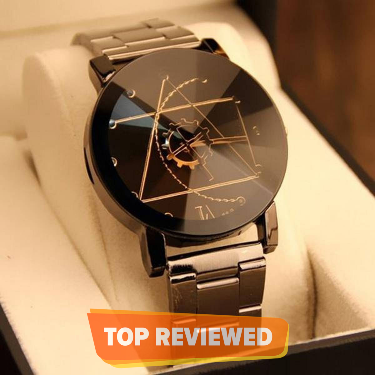 Black Stainless Steel Smart Chain Watch for Men , Stylish Design, Durable and Elegant