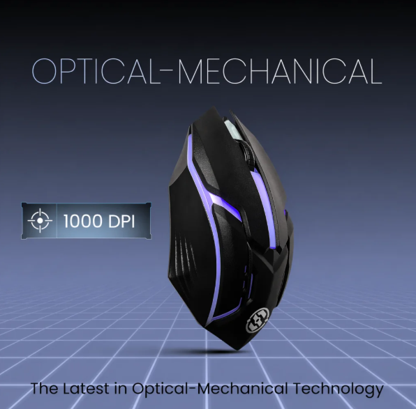 Wired Gaming Mouse 7 LED RGB Optical Precision Mouse For PC and Laptop Responsive Optical Tracking For Precise Control