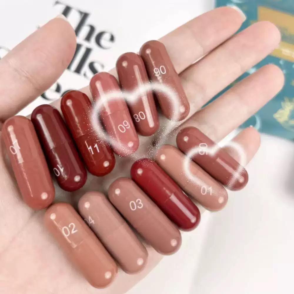 ORGINAL IMPORTED LMG Broths 18 Color Mini Capsule Lipstick Silky & Smooth Texture Matte Lipstick (Travel Size & Portable)
