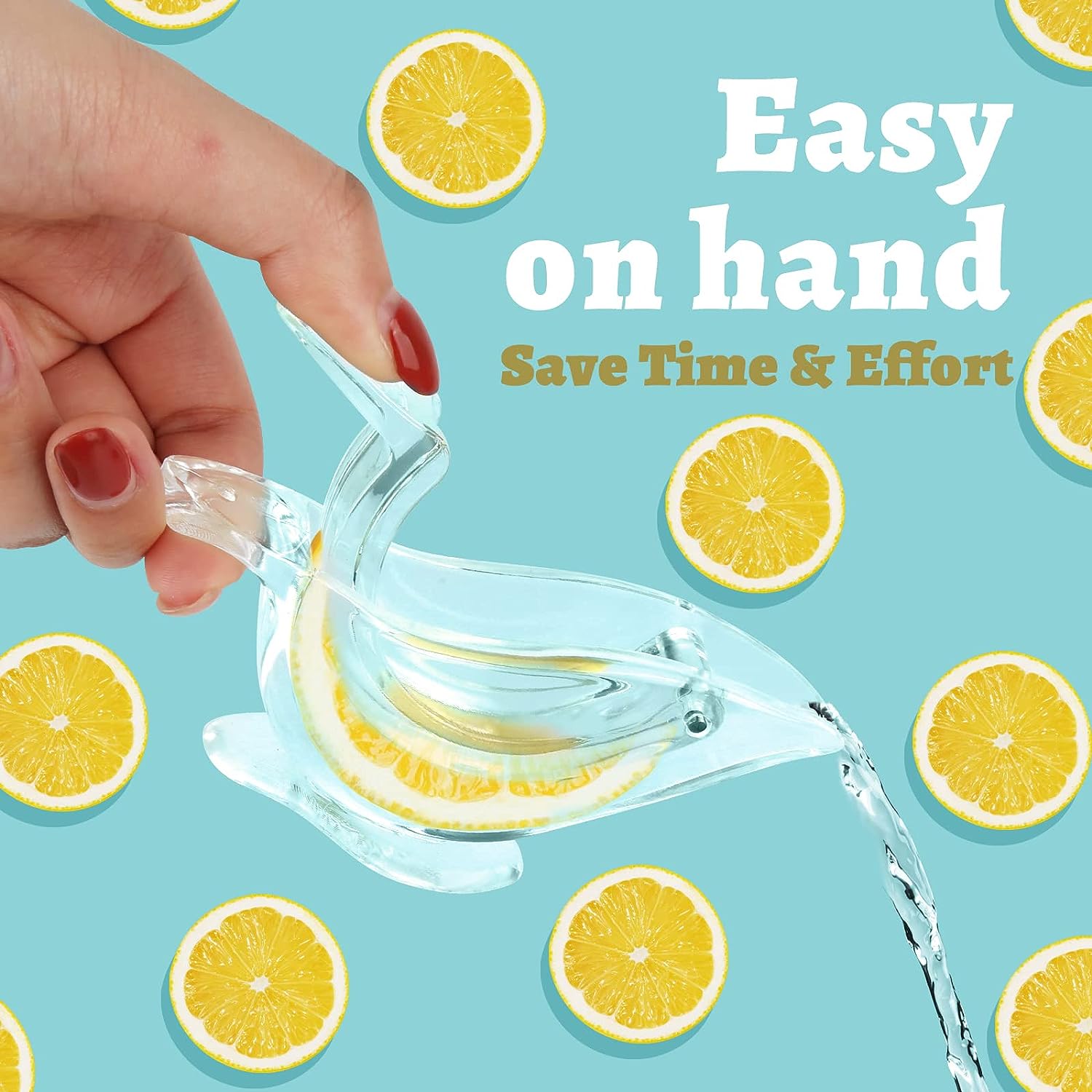 Manual Lemon Juicer, Acrylic Manual Lemon Slice Squeezer, Hand Juicer