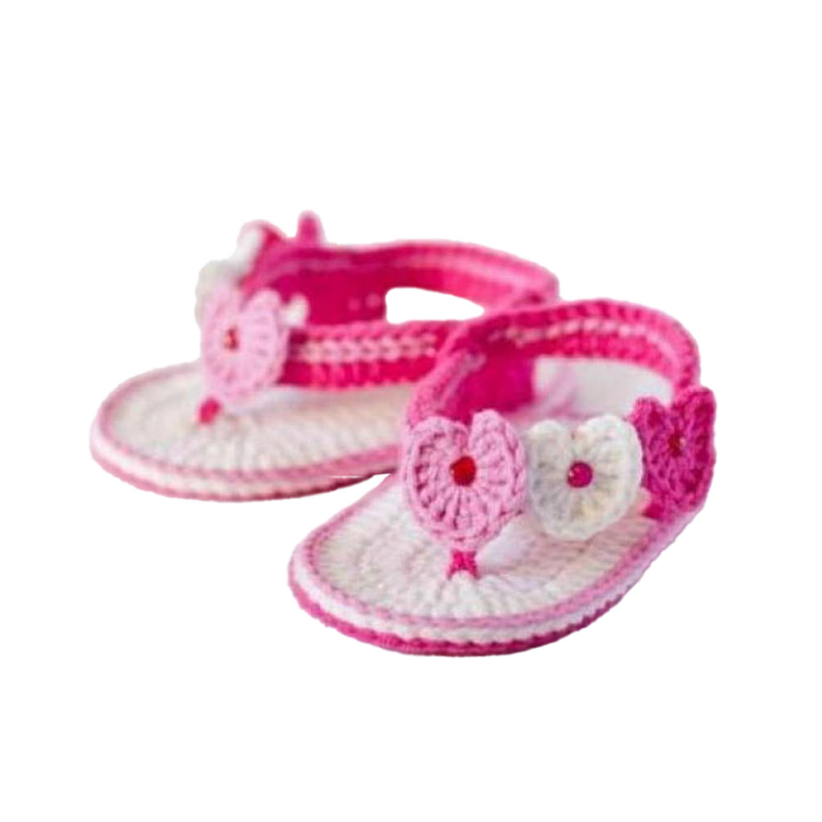Three Heart Style Woolen Handmade Crochet Baby Summer Sandal