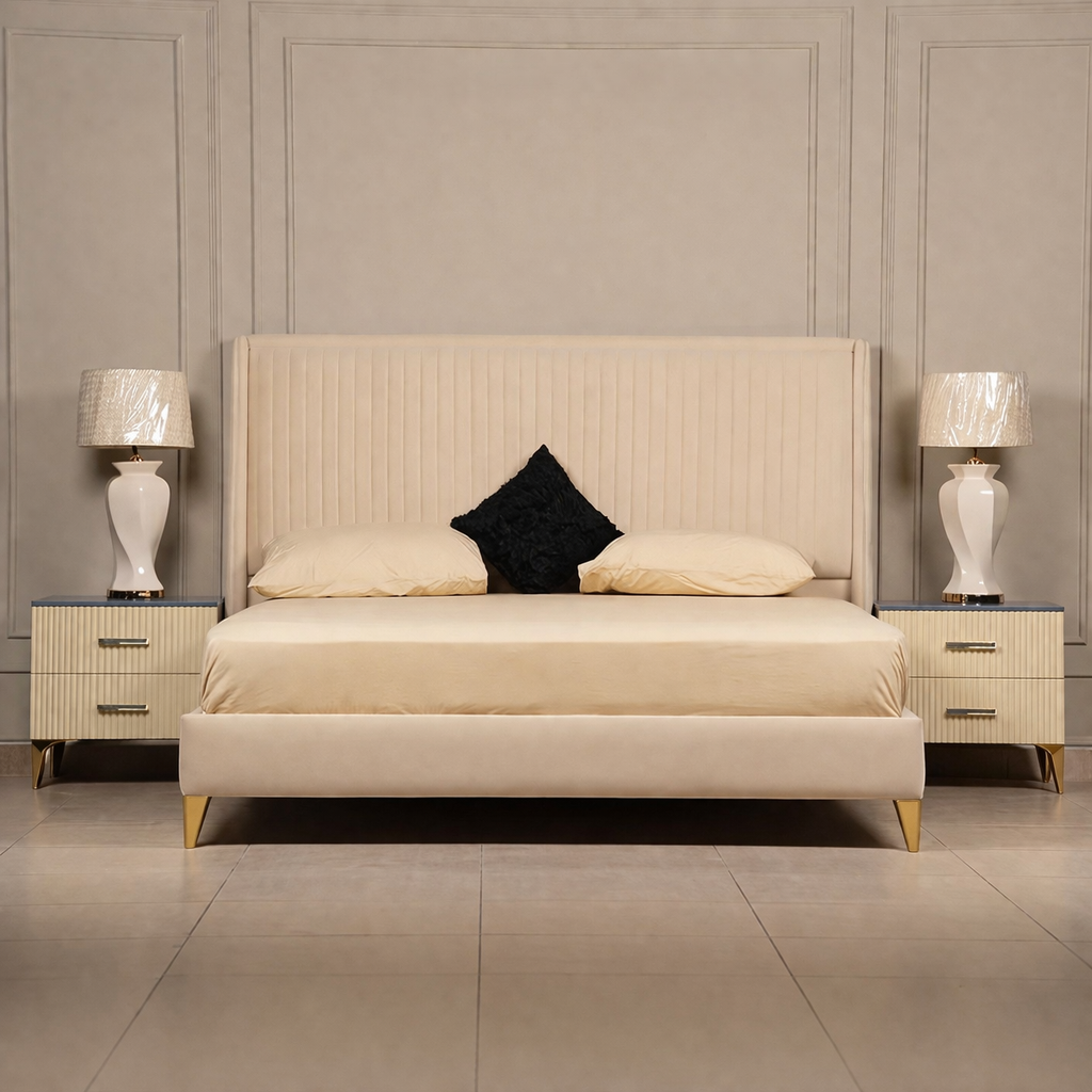 Affordable New  Design wooden Bed Set  without side table Furniture for room / Wooden poshesh Beds For Bedroomn BED4