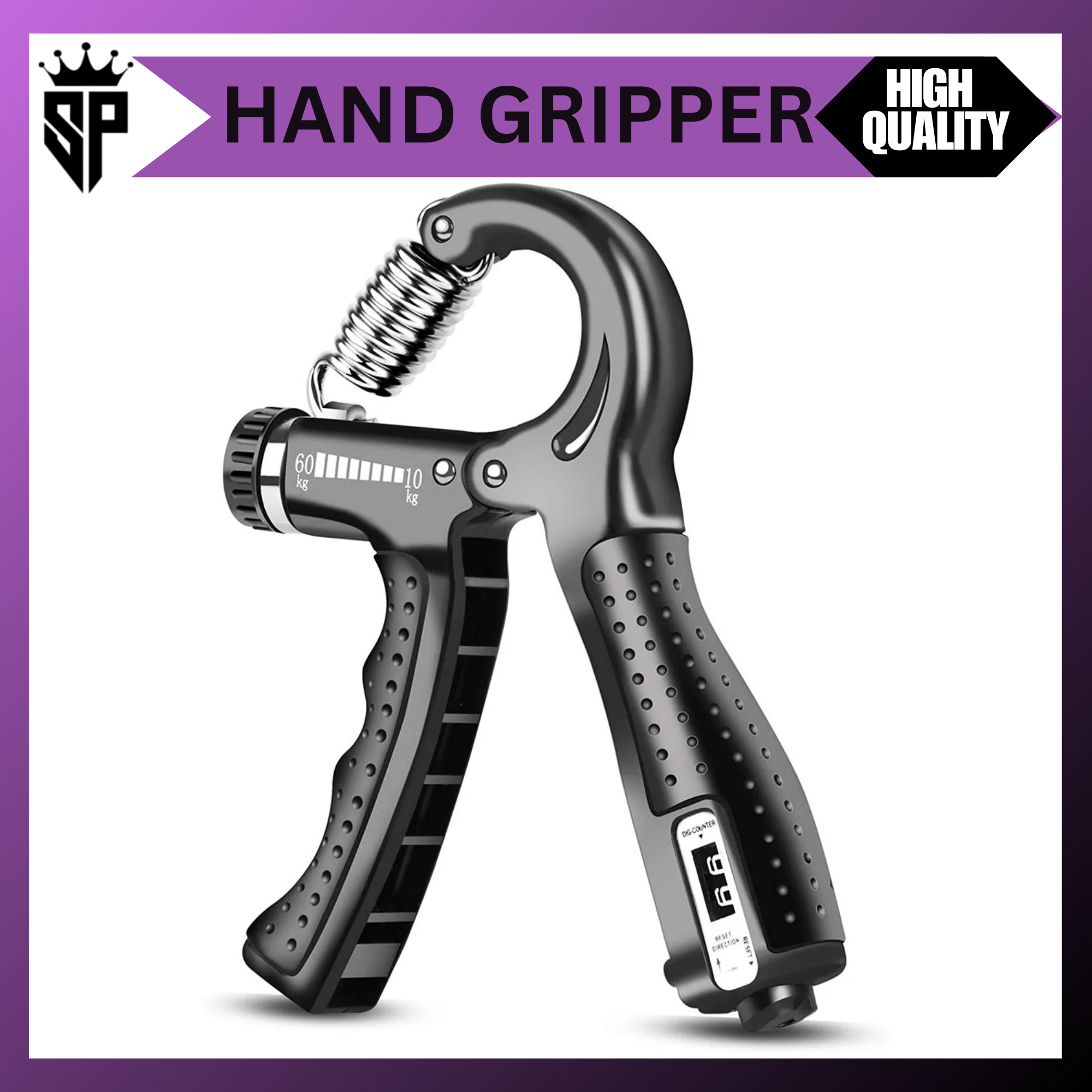 SP Dealz  Counter 10KG To 60KG Weight Adjustable Professional Counter Hand Gripper for Men & Women | Counter Hand Grip|Finger Exerciser|Power Gripper