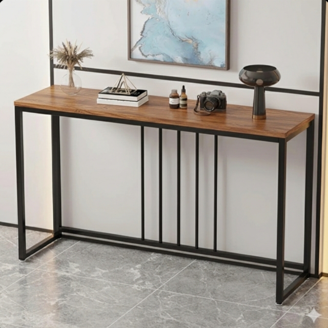 Luxury Golden Metal Console Table with Marble Top | Modern Entryway & Hallway Console Table for Living Room & Bedroom