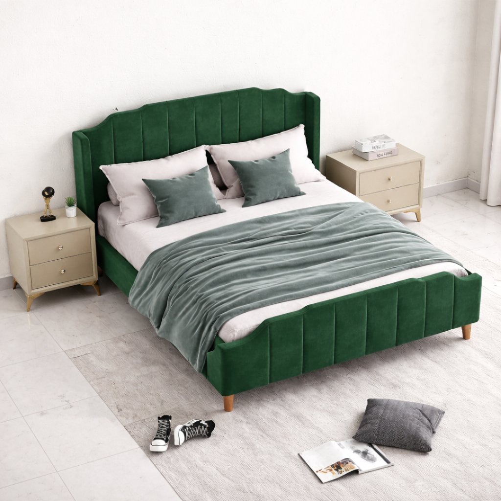 Affordable New  Design wooden Bed Set  without side table Furniture for room / Wooden poshesh Beds For Bedroomn BED5