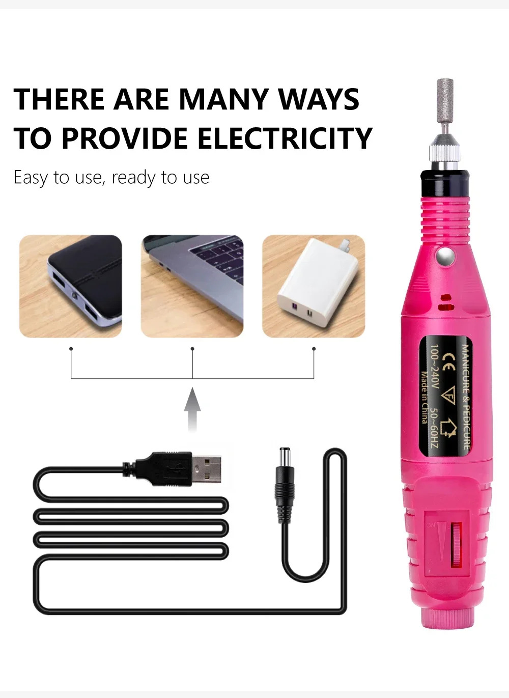 TYMO Strong Electric Nail Sander Nail Drill Machine Grinding Equipment Milling Cutter For Manicure Pedicure Polishing Tools