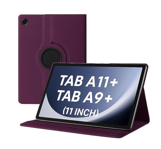 Case For Samsung Galaxy Tab A11 Plus 2023 / Tab A9 Plus (2025) 360 Degree Rotating Protective Cover, Smart Stand Case for 11 Inch Tablet, Compatible with A|9+ A11+ [SM-X210/X215/X216]