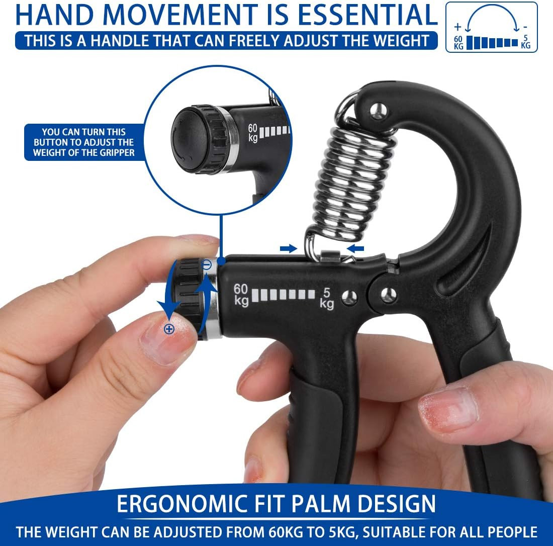 SP Dealz Adjustable Hand Gripper with Counter 10KG–60KG – Professional Hand Grip Strengthener, Finger Exerciser & Power Gripper for Men & Women