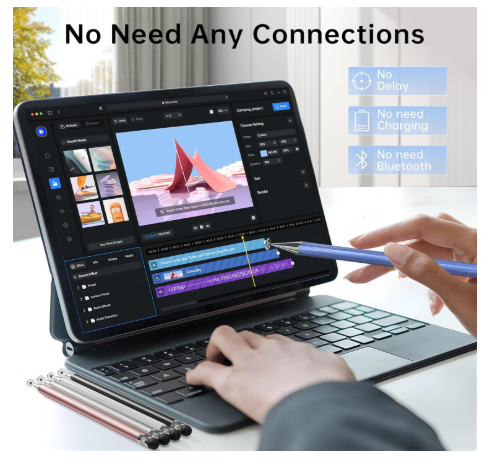 2 In 1 Universal Stylus Pen – Dual-Use Double-Headed Capacitive Silicone Disc Pencil For All Touchscreens, Android & Tablets