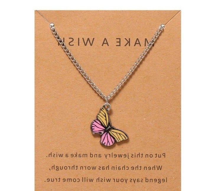 Silver Cute butterfly pendant | Korean style jewelry | butterfly necklace