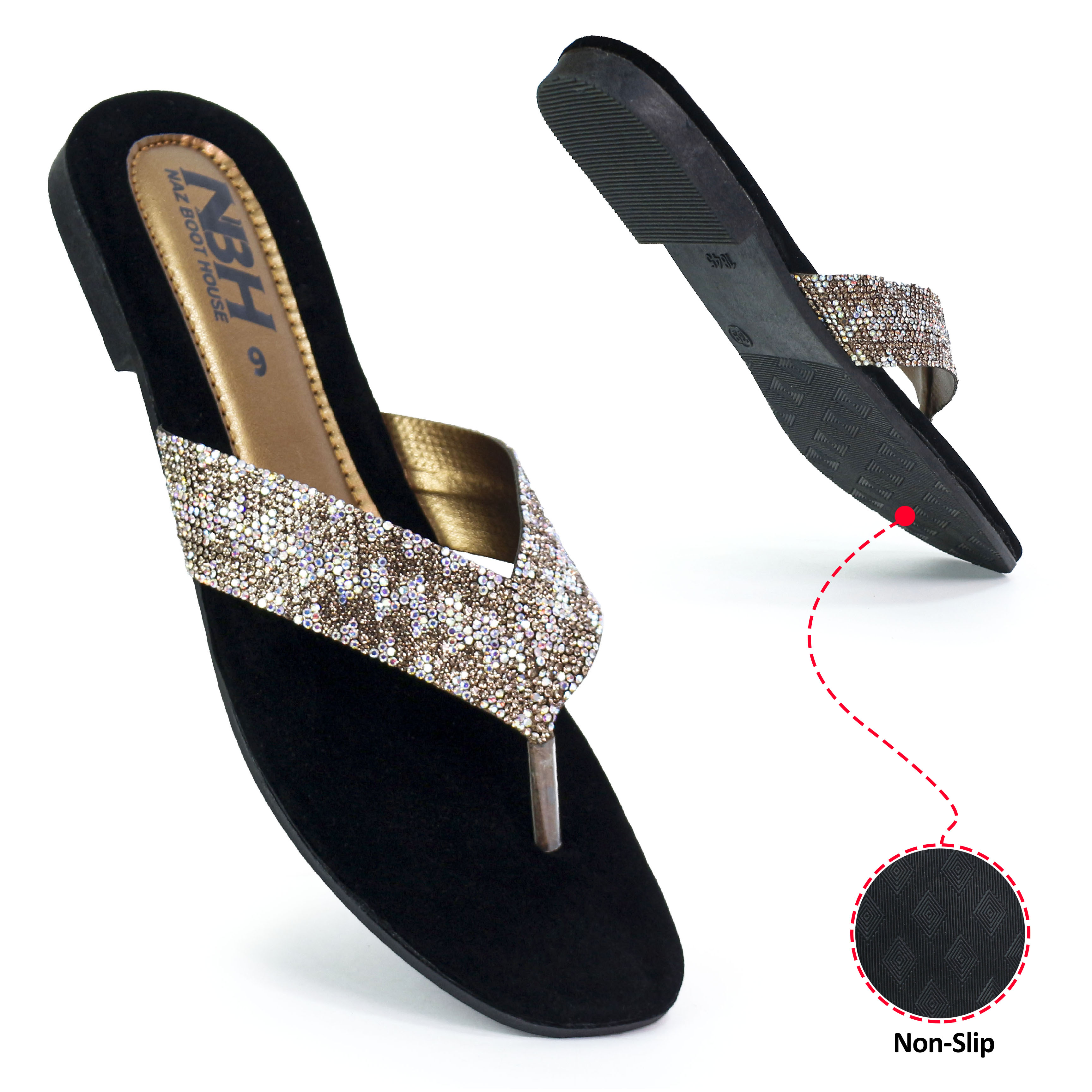 NBH Fancy Slippers For Women - Comfortable Lightweight Chappal For Women - Party Wear Sandal For Girls - Flats For Girls - Sleepers For Girls - Flipflop For Girls - Ladies Chappal - Perfect Gifts For Girls | Slippers For Ladies - Slippers For Women