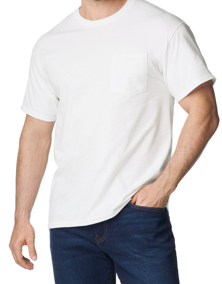 White Half Sleeve Plus Size Pocket Tshirt 4XL 5XL 6XL 7XL 8XL 9XL 10XL