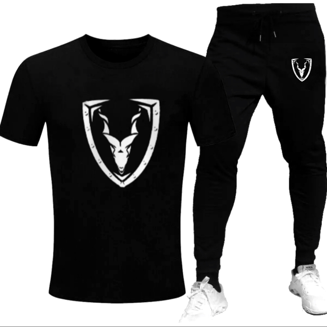 Black Trendy Printed tracksuit for men
