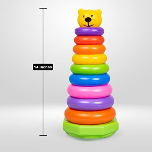Rainbow Stacking Tower Colorful Rainbow Stacking Rings Tower for Babies Fun & Educational Children’s Toy