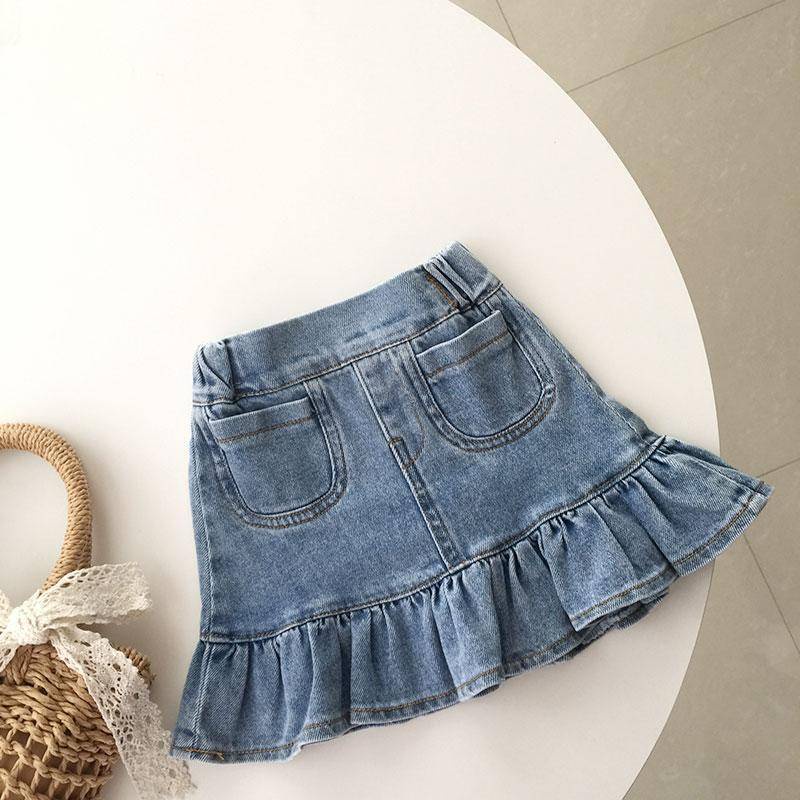 2PCS / set girl denim dress 2021 new 