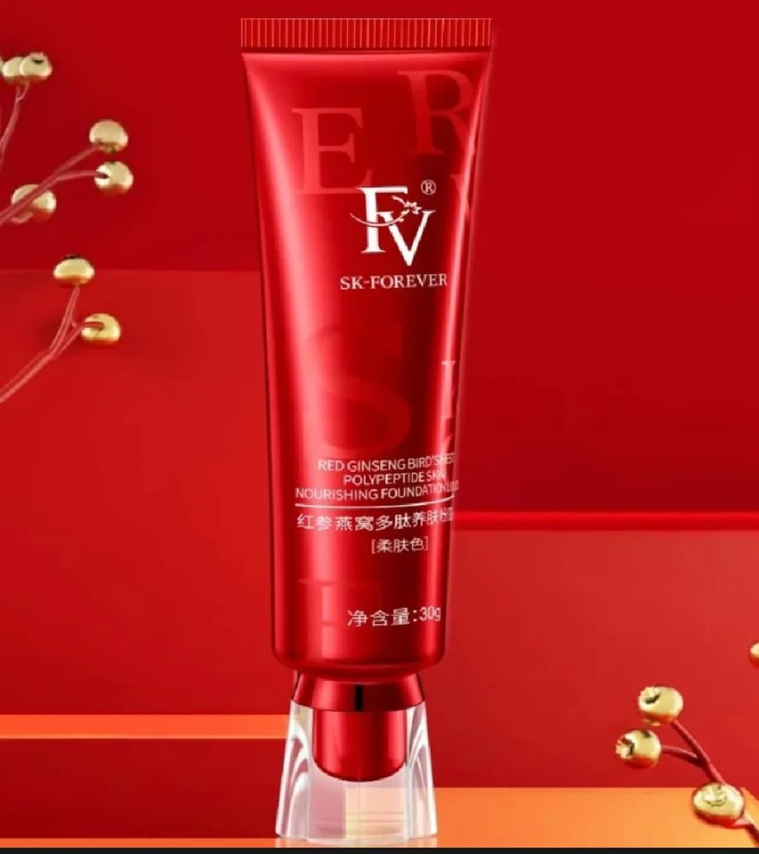SK Forever Red Diamond Foundation 30g | Natural White Liquid Foundation for Women | Lightweight Full Coverage Face Makeup | Long Lasting Oil Control Base | Pore Blur Blemish Concealer Foundation Cream | Smooth Natural Finish