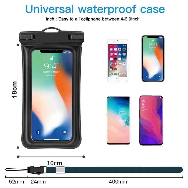 Universal Waterproof Mobile Pouch Case for All IOS and Android Water Proof Cover Bag Mobile Phone Protector