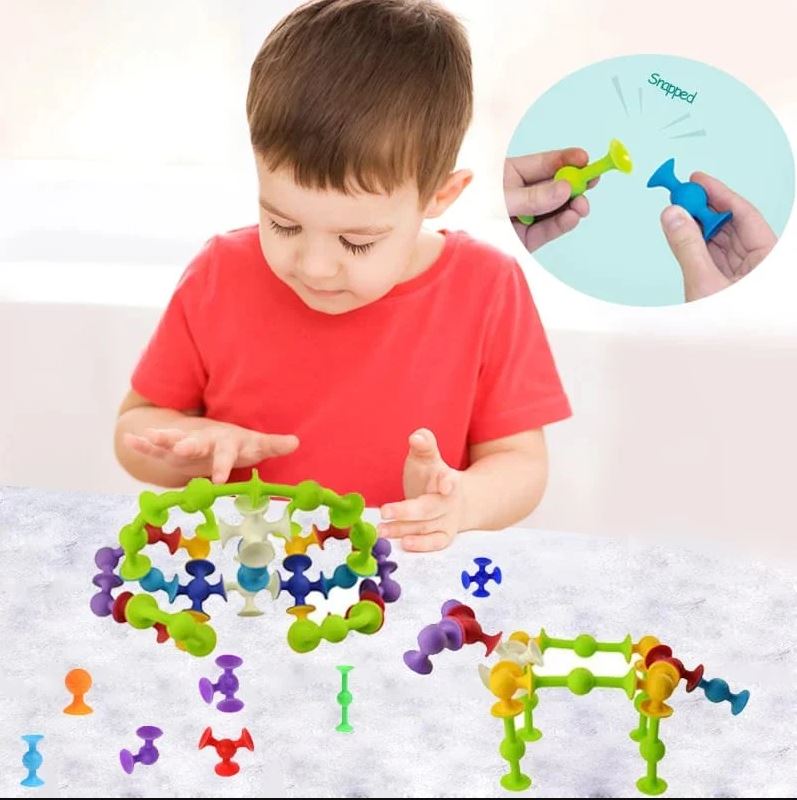 Silly Suckers Suction Cups Sensory Toys Construction Blocks Building Blocks for Kids - 36 pieces Bath Toyd Toddler Toys