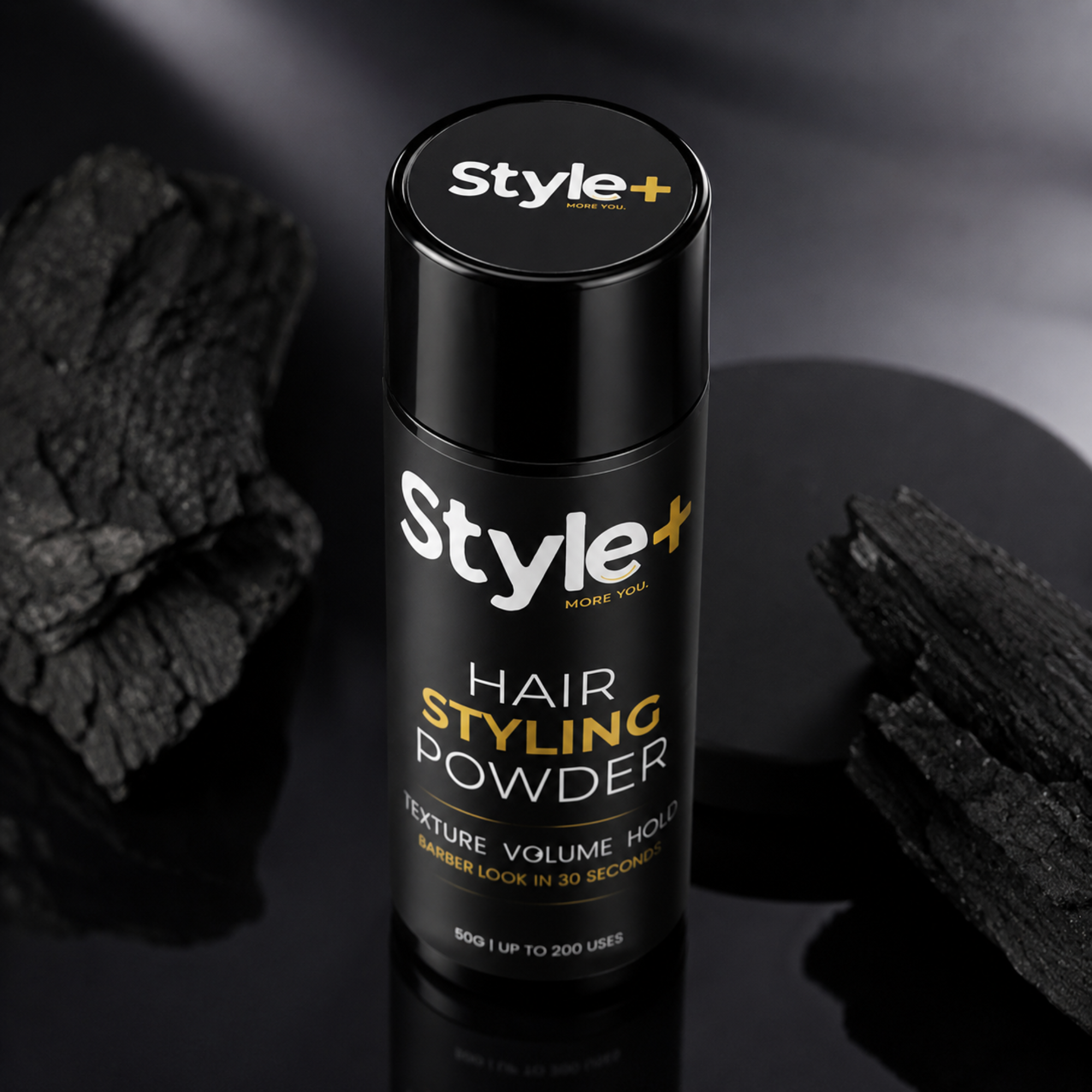 Style+ Hair Styling Powder 50g - Instant Volume, Matte Finish, Strong Hold, Hair Texture Powder - Up to 200 Uses