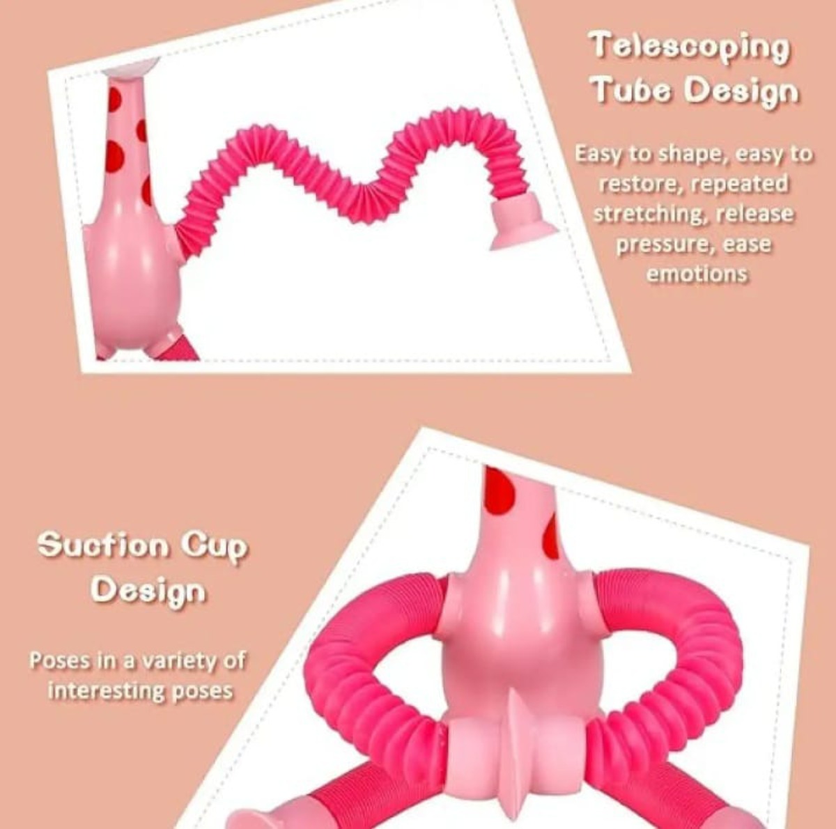 Pop Tubes, Sensory Suction Cup Plastic Toy, Deformable Novelty Telescopic Giraffe Fidget Toys 26 1200-1190