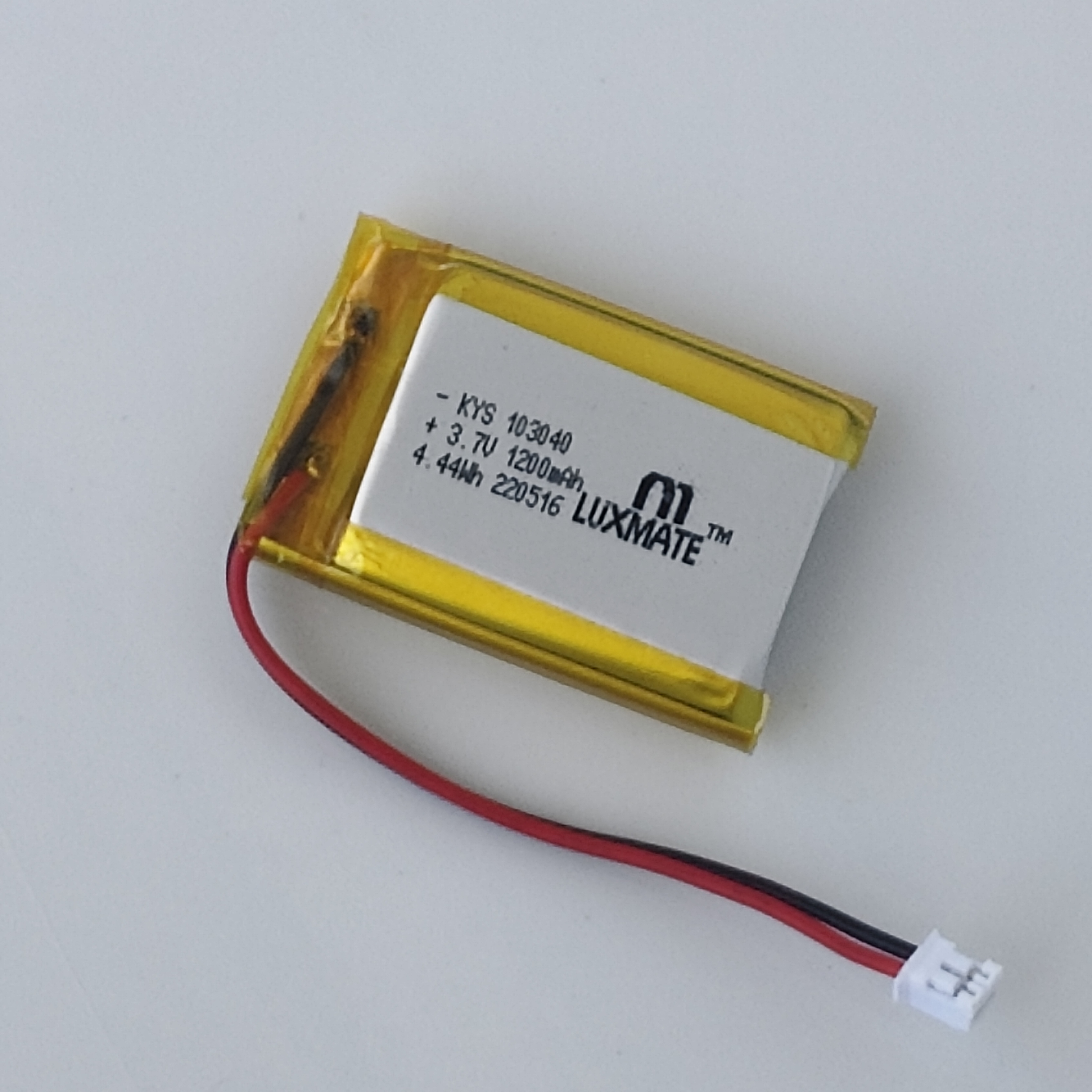 1/2 Pcs 3.7V Li-Ion Battery 1200mAh Lithium Polymer Rechargeable Lipo Cell KYS-103040 (4.44Wh) for DIY Projects, Toys, Power Banks, Bluetooth Devices, RC Models, Arduino, Electronics & Multipurpose Use