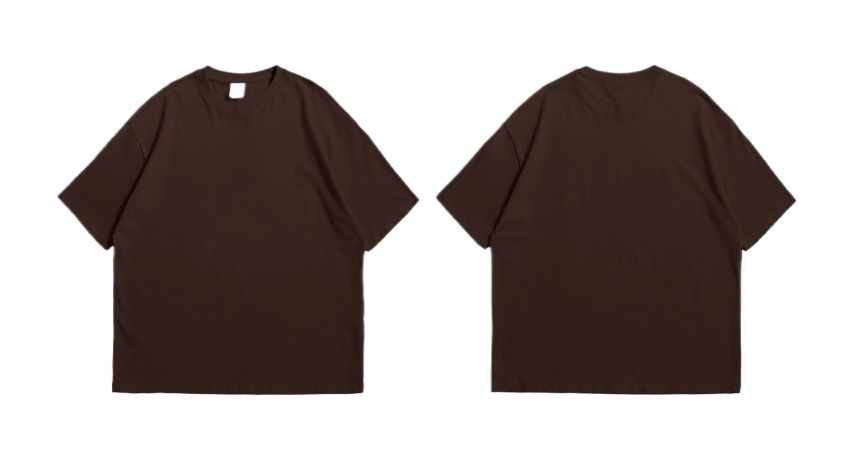 DARK BOWN DROP SHOULDER COTTON HALF SLEEVES T-SHIRT FOR MEN