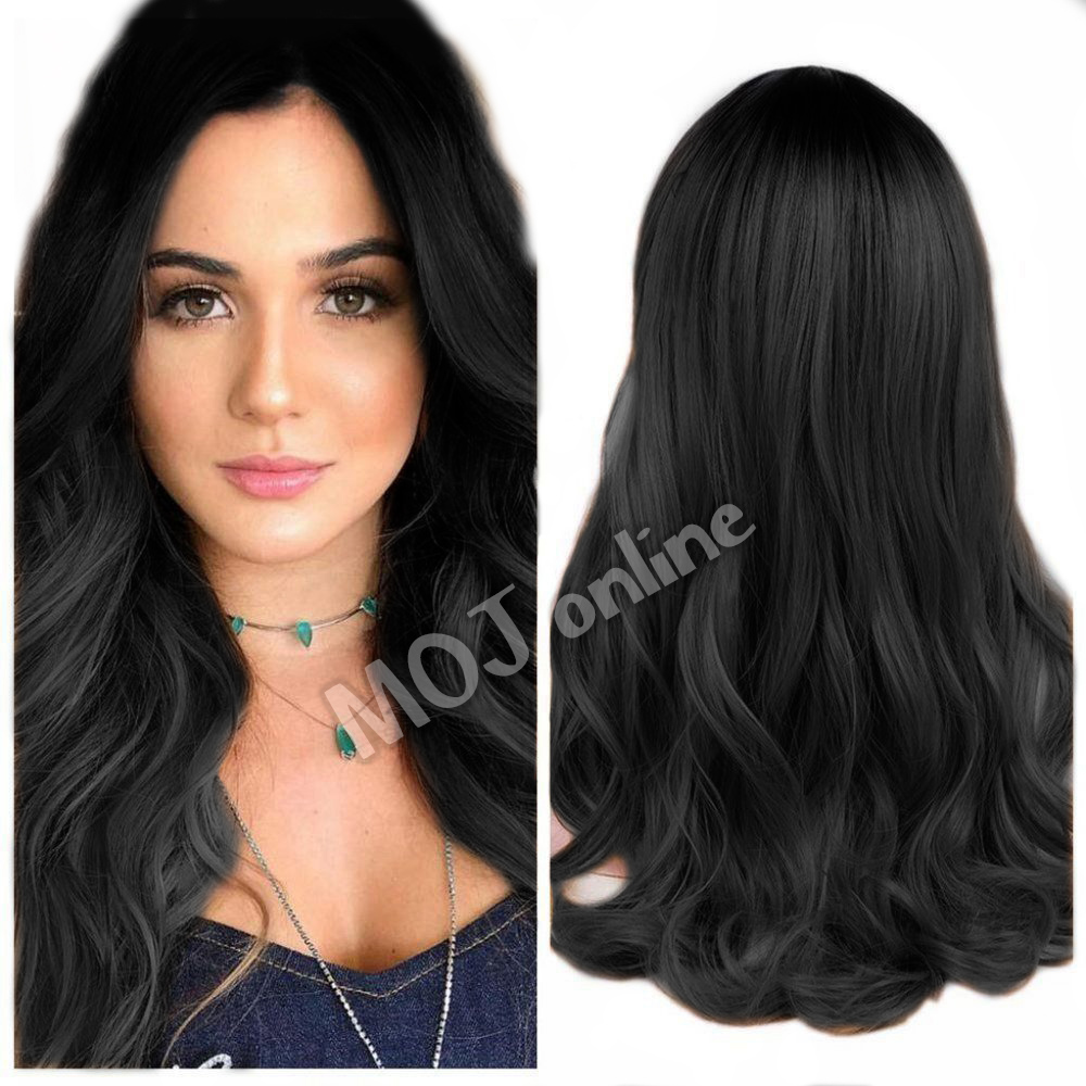 Washable Natural Black Hair Extension For Girls Full Head With Adjustable Cap
