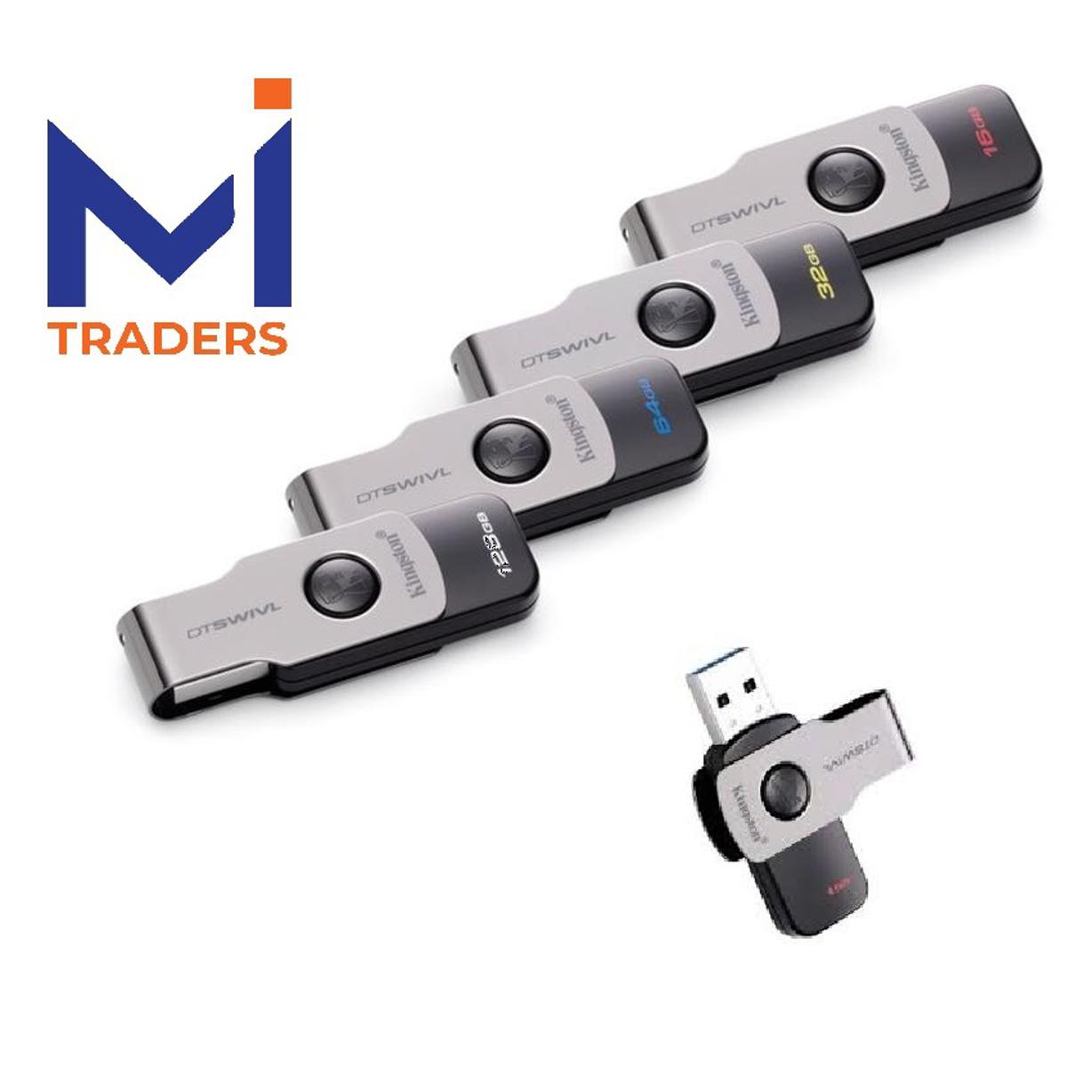 Kingston 64gb usb flash drive Data Traveler Swivl Flash Drive Swivl High Speed 3.1 Flash Memory Stick USB Drive + FREE OTG adapter - 6 Months WARRANTY 4gb\8gb\16gb\32gb\64gb MIT