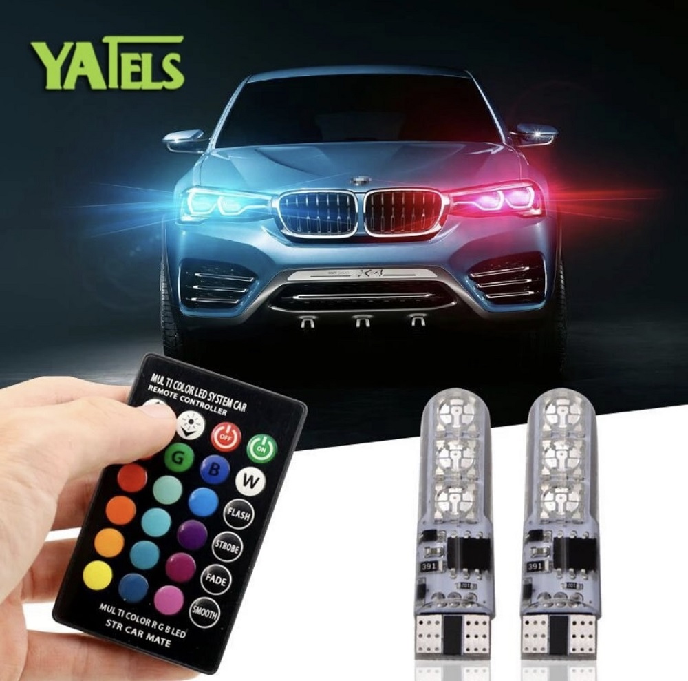 2 Pieces Remote Control Car Flasher LED Bulbs Parking Lights T10 Fittings