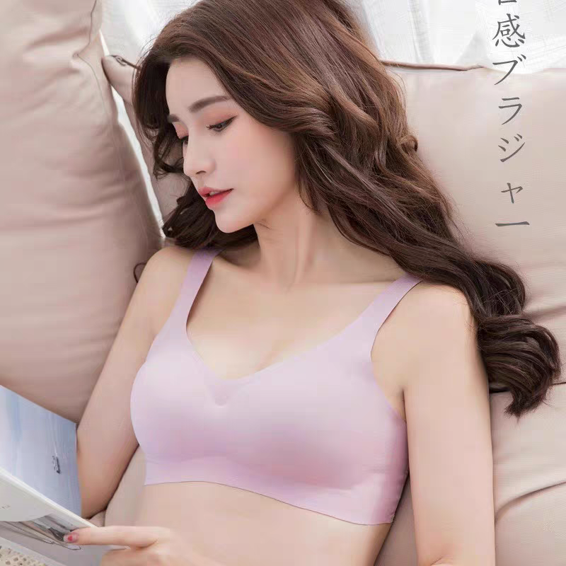Women Gym Top Ice Silk Thin Vest Bra, Push Up, Seamless, Casual, Soft Tops Padded Bra, Vest Style Sports Bra Yoga Tops Fitness Pad Removeable Stretchable Random Color For Women And Girls