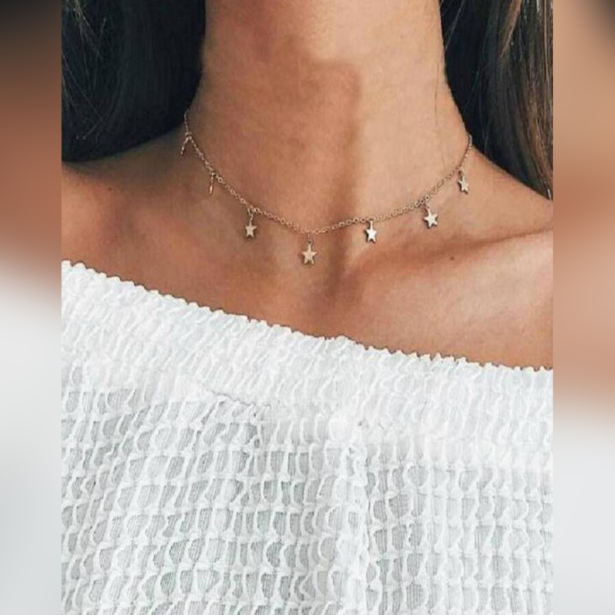 Gold - Star Chain Choker Necklace 