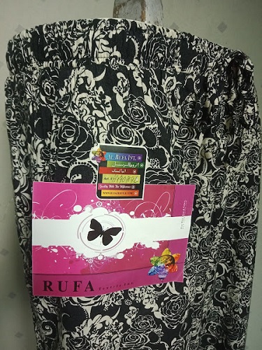 Rufa, Ladies Printed Trousers and pants for all seasons, black and white, cotton blend soft fabric