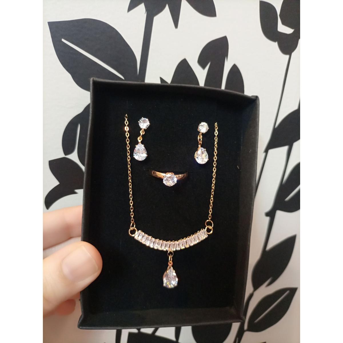 Zarkon Chain Locket Tops Ring Jewellery Set