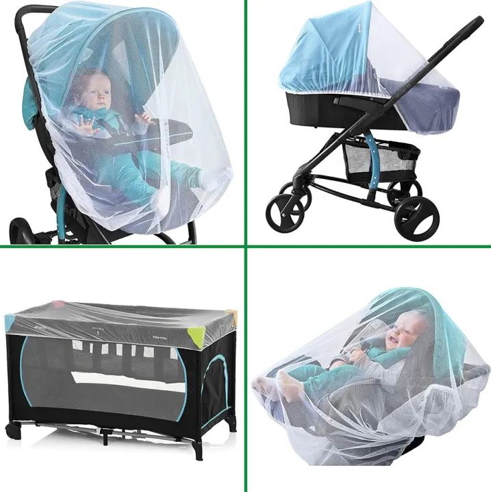 Baby Infant Mosquito Net For Pram Carry Cot Bed Stroller Crib Play Bassinet Playpen Pushchair Car Seat Buggy Travel Universal Fly Bug Insect Net Protection Cover  Large Elastic and Breathable Baby Protection against Flies