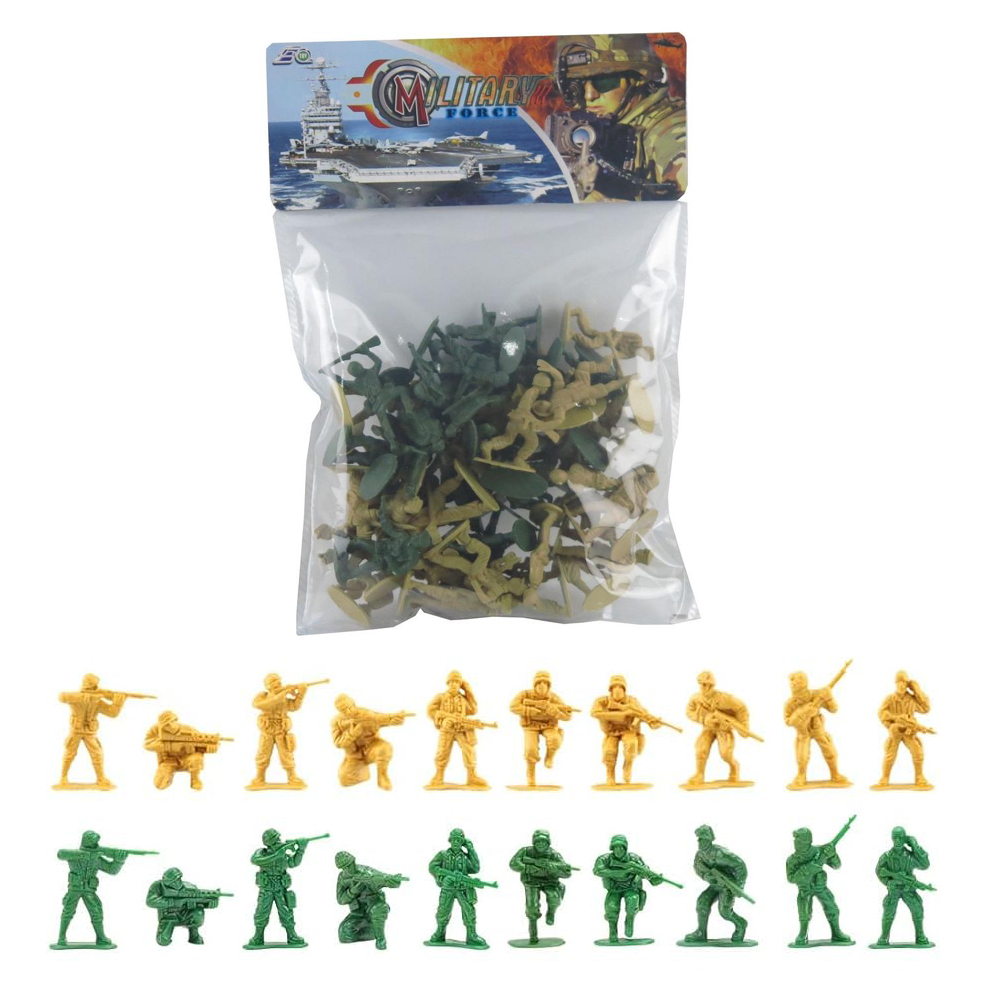 40 Pcs Set - Military Force Army Soldier Toy Set - Fighting Soldiers - War Man Action Figure Toys Set For Kids Boys Girls