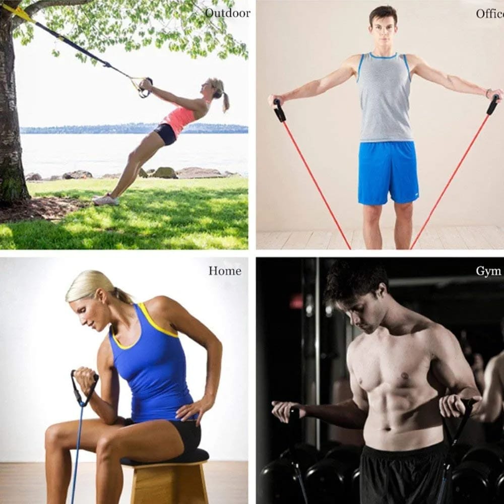 Resistance Training Bands Workout Exercise For Yoga Fitness Equipment 8 Type Bodybuilding Muscle Expander Developer